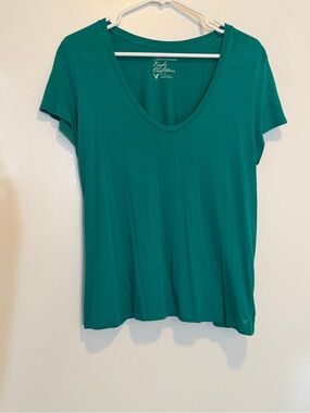 American Eagle Outfitters Teal Scoop Neck Short Sleeve Tee